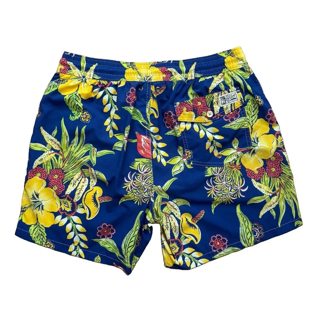 Polo Ralph Lauren Men’s Swimwear Sz L Aloha Hawaii Multicolor Mesh Lined Floral